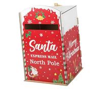Bella cassetta delle lettere in legno a tema natalizio con facile montaggio per uso interno ed esterno per bambini Santa Mail Collection Box