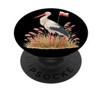 Bella cicogna nel prato per gli amanti degli animali polacchi PopSockets PopGrip Adesivo