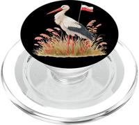 Bella cicogna nel prato per gli amanti degli animali polacchi PopSockets PopGrip per MagSafe