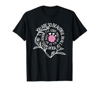 Bella citazione d'amore con fiore rosa Maglietta