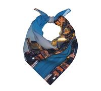 Bella città cielo linea stampata bandana sciarpa per uomini e donne alla moda quadrato testa e collo avvolgere bandana multifunzionale