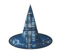 Bella città di notte cappello da strega di Halloween costumi di Halloween per donne uomini cappelli da strega costumi