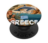 Bella città greca con delfino e natura per gli amanti della Grecia PopSockets PopGrip Adesivo