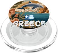 Bella città greca con delfino e natura per gli amanti della Grecia PopSockets PopGrip per MagSafe