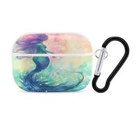 Bella coda di sirena auricolari organizer antiurto protettiva Airpods Pro Cover con moschettone Anti Caduta Trasporto Custodia per Airpods Pro 2a Generazione Bianco