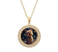 Bella collana con ciondolo in lega a forma di cane Yorkie, da donna, idea regalo, Misura unica, Metallo, Nessuna pietra preziosa
