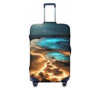 Bella copertura per bagagli da viaggio con rose gialle per bagagli da 45-81 cm, lavabile, resistente ai graffi, Vista Sotto la Luna, S