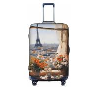 Bella copertura per bagagli da viaggio stampata con piloni in lontananza, antigraffio, impermeabile e antipolvere, un must per i viaggi, bianco, S