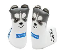 Bella copertura per mazza da golf Husky con animali dei cartoni animati # 1 # 3 # 5 # 7 boschi in pelle PU copertura antipolvere (1 copri putter a lama)