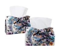 Bella copertura per scatola di fazzoletti con motivo floreale ad acquerello, porta fazzoletti rettangolare decorativo per il viso, dispenser per tovaglioli per bagno, cucina, tavolino da caffè auto