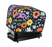 Bella copertura per tostapane con fiori colorati, adatta per design a fessura larga, con borsa laterale, facile da pulire, antipolvere, adatta per la cucina.