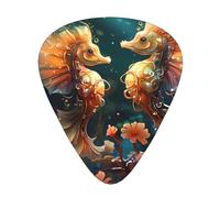 Bella coppia di plettri per chitarra Seahorse in dimensioni sottili, medie e spesse, set da 12 pezzi, adatto per chitarra elettrica e vari strumenti