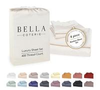 Bella Coterie - Set di lenzuola in bambù per letto king size, coltivate biologicamente, ultra morbide, rinfrescanti per chi dorme caldo, tasca profonda 45,7 cm, viscosa in bambù [avorio]