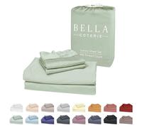 Bella Coterie - Set di lenzuola in bambù per letto king size, coltivate biologicamente, ultra morbide, rinfrescanti per chi dorme caldo, tasca profonda 45,7 cm, viscosa in bambù [vetro marino]