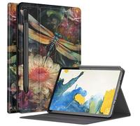 Bella custodia con libellula per Samsung Galaxy Tab S8 (2022) / Galaxy Tab S7 (2020) 11 pollici, custodia con angoli di visualizzazione multipli con supporto per penna S Auto Sleep/Wake per Galaxy Tab