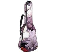 Bella custodia impermeabile per chitarra acustica, adatta per chitarre da 40/41/42 pollici, tasche multiple e strato protettivo, bellissimi fiori, Multicolore, 42.9x16.9x4.7 in, Borsa per chitarra
