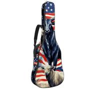 Bella custodia impermeabile per chitarra acustica da 40/41/42 pollici, comoda conservazione e protezione migliorata, animali bandiera americana, Multicolore, 42.9x16.9x4.7 in, Borsa per chitarra