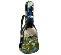 Bella custodia impermeabile per chitarre da 40/41/42 pollici, design multi-tasca e strato protettivo, carino gazza, Multicolore, 42.9x16.9x4.7 in, Borsa per chitarra
