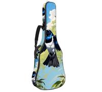 Bella custodia per chitarra acustica con tasche multiple e strato protettivo, graziosa gazza, Multicolore, 42.9x16.9x4.7 in, Borsa per chitarra