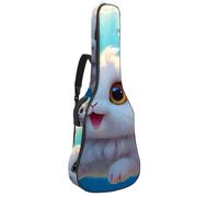 Bella custodia per chitarra acustica, custodia impermeabile con scomparti, strato protettivo e tasche multiple, adorabile coniglio che nuota sott'acqua, Multicolore#04, 42.9x16.9x4.7 in, Borsa per