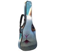 Bella custodia per chitarra acustica, custodia impermeabile con scomparti, strato protettivo e tasche multiple, adorabile coniglio che nuota sott'acqua, Multicolore#01, 42.9x16.9x4.7 in, Borsa per