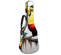 Bella custodia per chitarra acustica, custodia impermeabile con tasche multiple e strato protettivo, adatta per chitarra da 40/41/42 pollici, bellissimo tucano, Multicolore, 42.9x16.9x4.7 in, Borsa