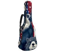 Bella custodia per chitarra acustica da 40/41/42 pollici con scomparto per accessori, custodia impermeabile con strato protettivo, bandiera americana animali, Multicolore, 42.9x16.9x4.7 in, Borsa per