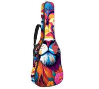 Bella custodia per chitarra acustica da 40/41/42 pollici con scomparto per accessori, custodia impermeabile con strato protettivo, disegno a colori mucca, Multicolore#04, 42.9x16.9x4.7 in, Borsa per