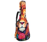 Bella custodia per chitarra acustica da 40/41/42 pollici con scomparto per accessori, custodia impermeabile con strato protettivo, disegno a colori mucca, Multicolore#07, 42.9x16.9x4.7 in, Borsa per