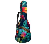 Bella custodia per chitarra acustica da 40/41/42 pollici, custodia impermeabile con tasche multiple, bellissimo tucano, Multicolore, 42.9x16.9x4.7 in, Borsa per chitarra