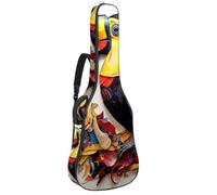Bella custodia per chitarra acustica, impermeabile, con scomparto per accessori, strato protettivo, tasche multiple, bellissimo tucano, Multicolore, 42.9x16.9x4.7 in, Borsa per chitarra