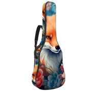Bella custodia per chitarra acustica, impermeabile, con tasche multiple, 100 x 42 x 12 cm, motivo: bella volpe, Multicolore, 42.9x16.9x4.7 in, Borsa per chitarra