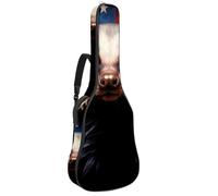 Bella custodia per chitarra acustica, impermeabile, con tasche multiple, 101/104/106 cm, animali della bandiera americana, Multicolore, 42.9x16.9x4.7 in, Borsa per chitarra