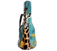 Bella custodia per chitarra acustica, impermeabile, con tasche multiple, 101/104/106 cm, giraffa carina, Multicolore, 42.9x16.9x4.7 in, Borsa per chitarra