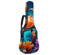 Bella custodia per chitarra acustica, impermeabile, con tasche multiple, strato protettivo, per chitarra da 40/41/42 pollici, granchio carino, Multicolore, 42.9x16.9x4.7 in, Borsa per chitarra