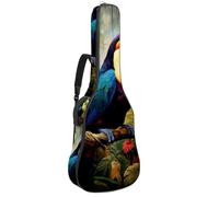 Bella custodia per chitarra acustica per chitarra da 40/41/42 pollici, custodia impermeabile con tasche multiple, bellissimo tucano, Multicolore, 42.9x16.9x4.7 in, Borsa per chitarra