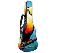 Bella custodia per chitarra acustica per chitarre da 40/41/42 pollici, impermeabile, con tasche multiple, bellissimo tucano, Multicolore, 42.9x16.9x4.7 in, Borsa per chitarra