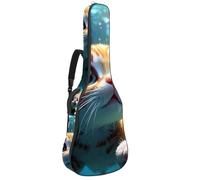 Bella custodia per chitarra, impermeabile, con tasche multiple, custodia per chitarra acustica da 102/104/106 cm, adorabile gatto che nuota sott'acqua, Multicolore#01, 42.9x16.9x4.7 in, Borsa per