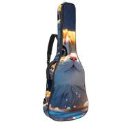 Bella custodia per chitarra, impermeabile, con tasche multiple, custodia per chitarra acustica da 102/104/106 cm, adorabile gatto che nuota sott'acqua, Multicolore#05, 42.9x16.9x4.7 in, Borsa per