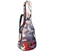 Bella custodia per chitarra, impermeabile, per chitarra acustica da 40/41/42 pollici, con tasche multiple, bellissimi fiori, Multicolore, 42.9x16.9x4.7 in, Borsa per chitarra