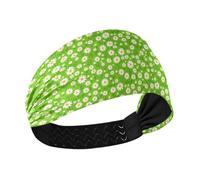Bella Daisy Floreale Verde Bianco Antiscivolo Fascia Titolare Organizzatore Elastici Fasce per il sudore per le donne per la Corsa lavaggio viso Running bandas para el cabello deportivas