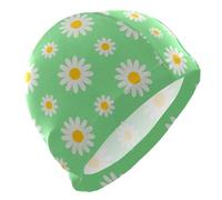 Bella Daisy Floreale Verde Bianco Nuoto Grande per Capelli Corti Calvi Impermeabile Nuoto per Le Donne Protezione Dei Capelli e Drag Riduzione gorros para natacion