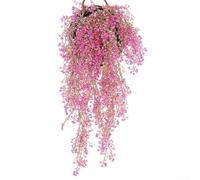 Bella decorazione da parete in plastica di salice, decorazione verde per vari temi di interior design (rosso rosa)