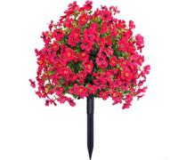 Bella decorazione floreale viola con paletti, grande fiore artificiale viola con chiodi a terra, per la decorazione della casa del giardino (rosso rosa)