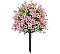 Bella decorazione floreale viola con paletti, grande fiore artificiale viola con chiodi a terra, per la decorazione della casa del giardino (rosa)