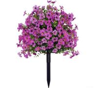 Bella decorazione floreale viola con paletti, grande fiore artificiale viola con chiodi a terra, per la decorazione della casa del giardino (viola)