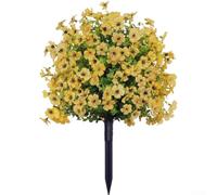 Bella decorazione floreale viola con paletti, grande fiore artificiale viola con chiodi a terra, per la decorazione della casa del giardino (giallo)