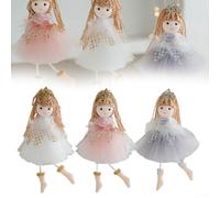 Bella decorazione natalizia da appendere, 18 cm, bambola di angelo in peluche, adatta per varie impostazioni durante le festività natalizie (grigio)