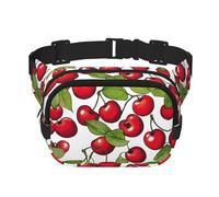 Bella dolce ciliegia rossa 3 stampa Moda Marsupio Crossbody Belt Bag Fanny Pack per le donne Crossbody per Viaggiare Corsa, nero, Taglia unica