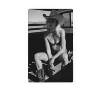 Bella donna bionda stivali da cowboy cappello singolo levetta vuota parete piastra interruttore luce copertura decorativa 1 banda per cucina camera bagno dimensioni 11,4 x 7 cm